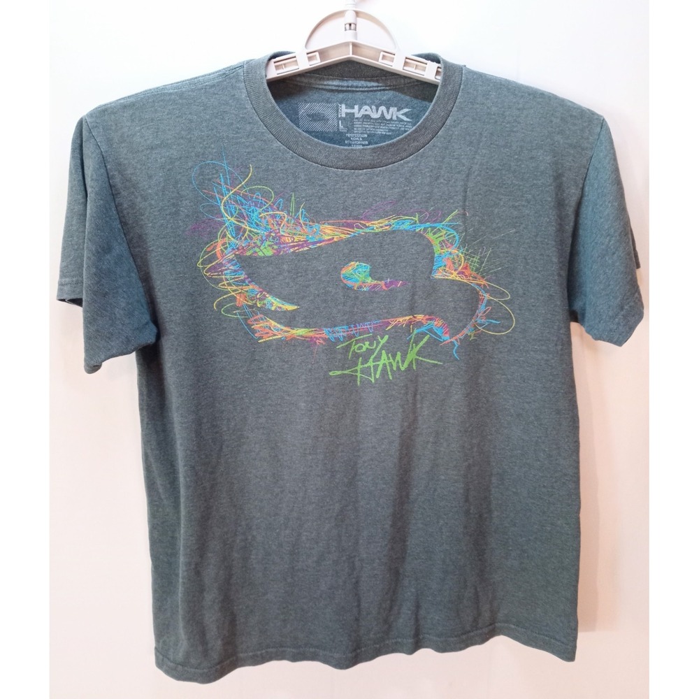 Tony Hawk Skater Boy's Graphic T-shirt, Size Large, Gray